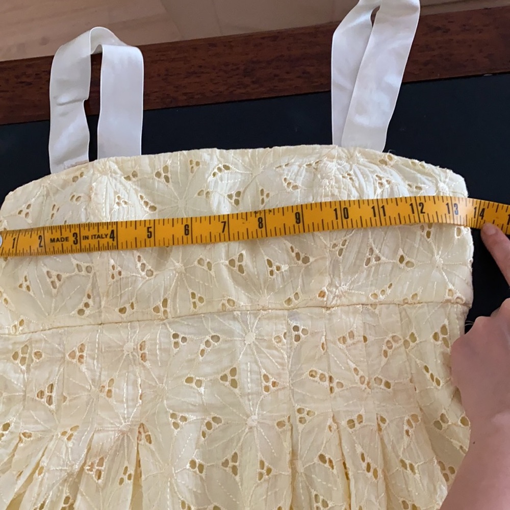 🌻Yellow eyelet lace sundress strapless or +straps - Picture 13 of 16